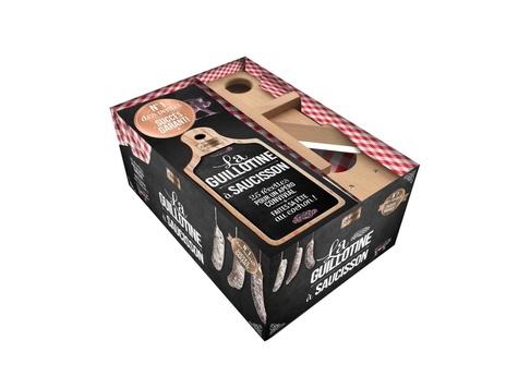 Coffret La guillotine à saucisson. 20 recettes pour un apéro convivial. Faites sa fête au cochon ! Avec une guillotine à saucisson et un livre de recettes originales et variées